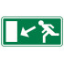 EVACUATION LABEL DOWNWARD LEFT