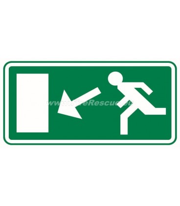 EVACUATION LABEL DOWNWARD LEFT