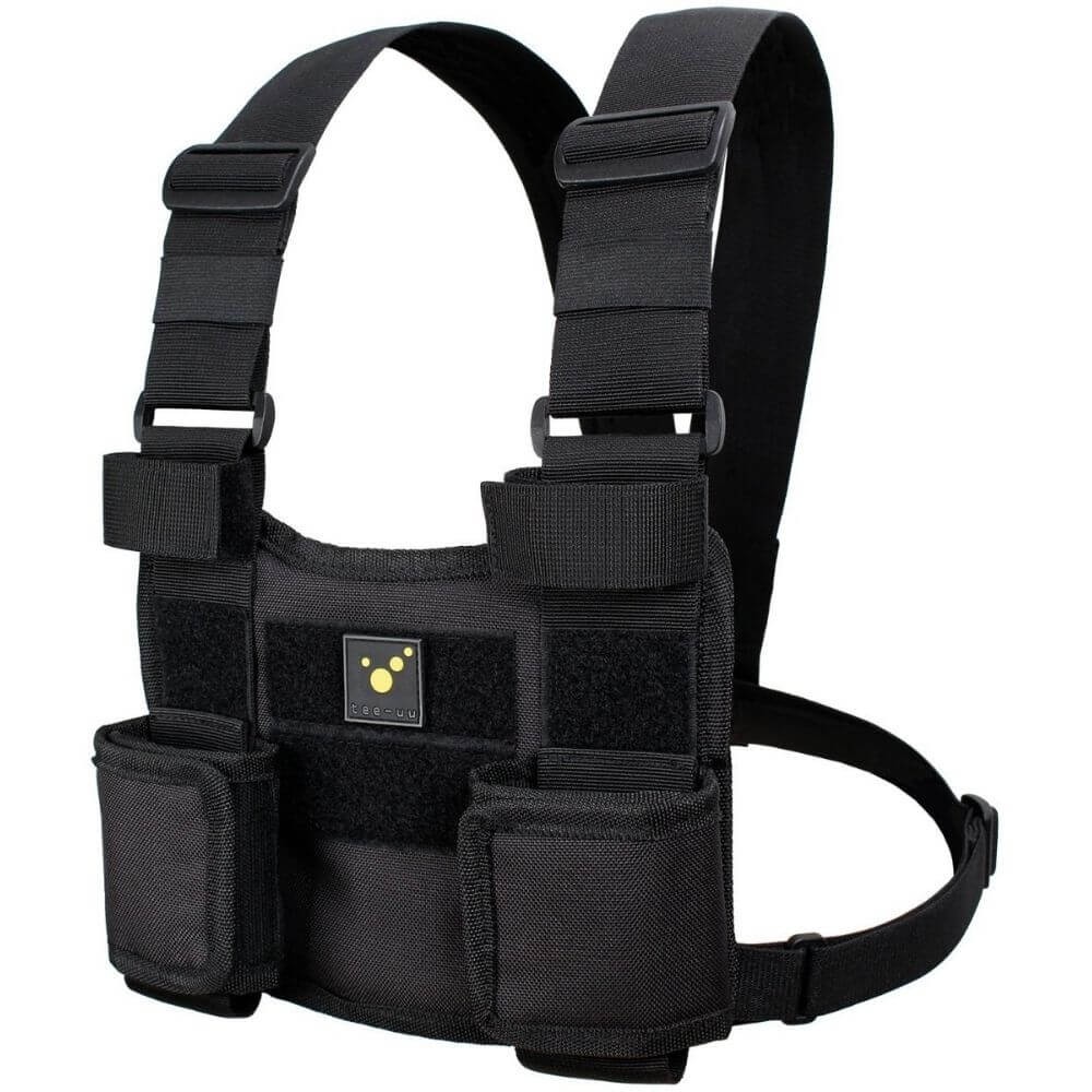 Tee-uu CHEST Harnais Pour Radio PMR - Noir - Porte équipement Modulaire Pour Pompiers, Secours