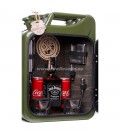 METAL PETROL CANISTER MINI BAR - OLIVE
