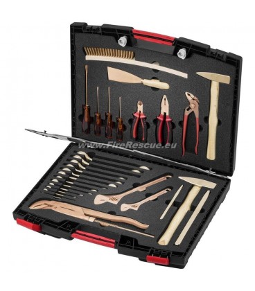 KOMPLET KLJUČAVNIČARSKEGA ORODJA V KOVČKU, NEISKREČE, 29 KOS