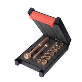 SOCKET WRENCH 1/4" SET IN A CASE, NON-SPARKING, 15 PIECES