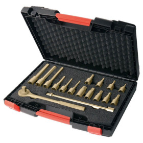 SPANNER WRENCH 1/2" SET IN A CASE, NON-SPARKING, HEXAGON, 17 PIECES